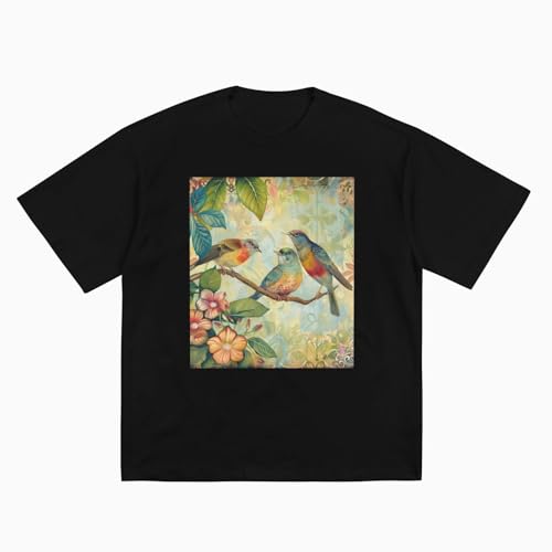 T-shirt oiseaux sur branche léger et respirant contre la chaleur de l'été