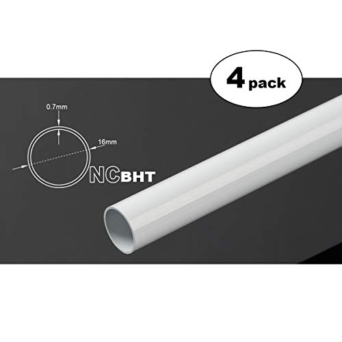 Bitspower None Canne en Laiton Dur 16 mm AD, 300 mm - Blanc