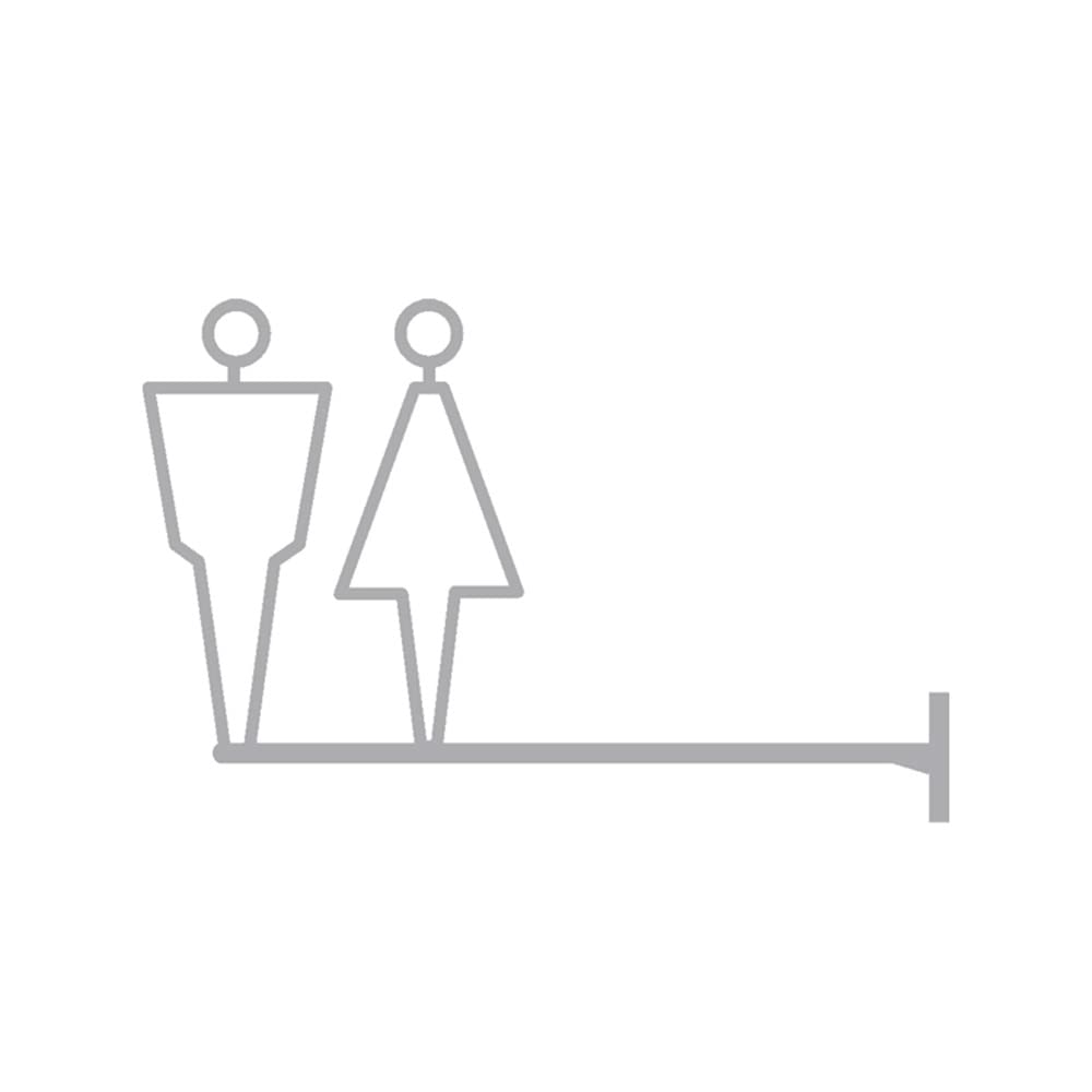 GTHTUHFD Chalke Side Hung Metal Wc Door Sign, 20.7X32Cm/8.1X12.6Inch Male And Female Toilet Sign Hotel Bathroom Signage Restroom Signage Public Bathroom Logo Guide Sign Silver-Men and women