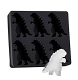 Monster Ice Mold,Molds With Homemade Flavored Frozen Snacks Large Silicone Ice Cube, Dinosaur Ice Cube Mold, 6-Cavity Silicone Tray for Whiskey Beer & Cocktails