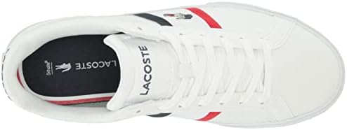 Lacoste Men's Lerond Sneaker, White/Navy/RED, 12 | Image 4