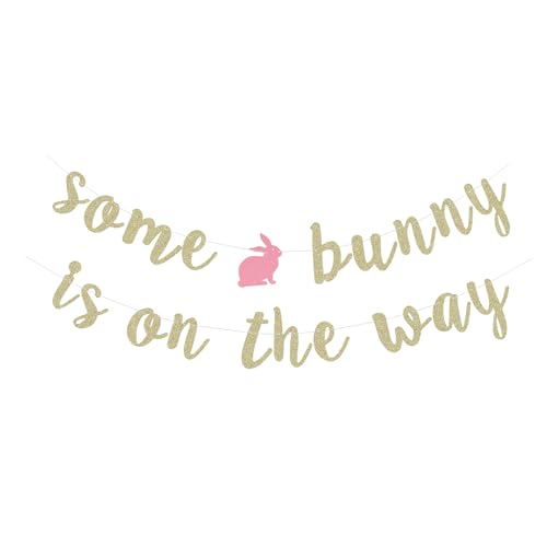 Some Bunny is on the Way Banner Pink Rabbit...