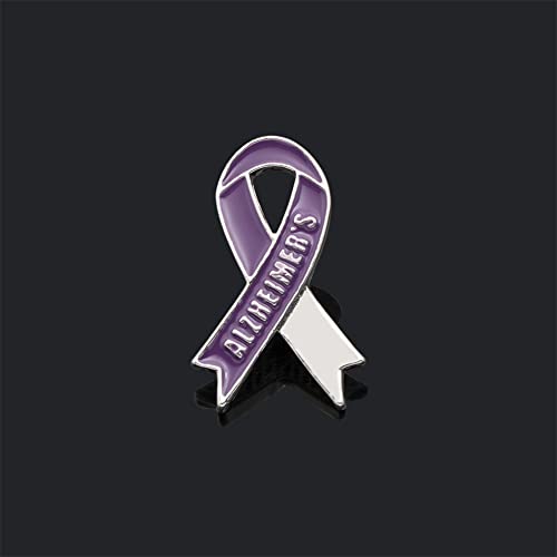 Broche Alzheimer en forme de ruban violet en émail pour femmes et groupes de soutien, Métal – vue 6