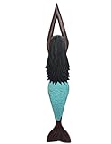 HAND CARVED TEAL WASH WOOD MERMAID 40' NAUTICAL WALL ART PLAQUE NAUTICAL OCEAN DREAM