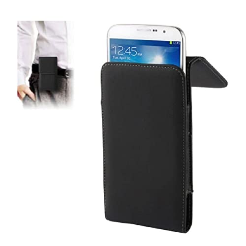DFV mobile - Leather Flip Belt Clip Metal Case Holster Vertical for Yinke Yk6701 (2021) - Black