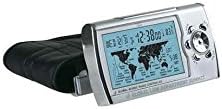 World Sync Time Zone Map Atomic Clock in Silver