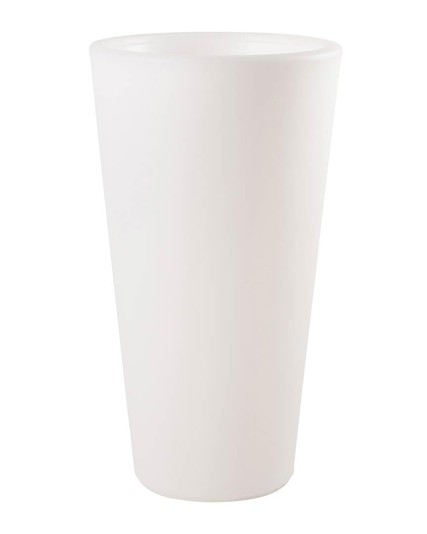 8 seasons Design Shining Classic Pot L, LED Pflanzkübel 39 x 70 cm (weiß), mit Farbwechsler (15 Farben), inkl. Leuchtmittel, beleuchteter Pflanzkübel für innen + außen, Blumenkübel