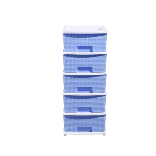 Image of Plastic Modular Drawer Storage Chest Of Drawers Organizer Storage Box, Large Stomo Racks For Multipurpose Anti-slip Shoes Organizers (Blue, 5 Layer)