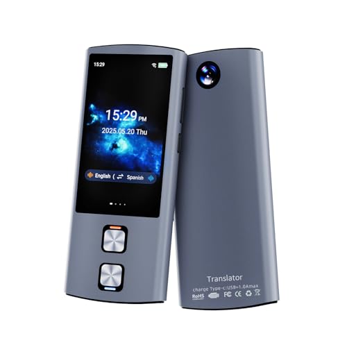 Language Translator Device, 159 Languages, 2025 AI Pocket Offline Instant Voice Translator, English to Spanish Translator Device, Communication Translation Device for Business Travel Study