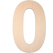 12 Inch Wooden Number 0, 1/4 Inch Thick Large Unfinished Wood Letter for DIY Crafts Home Wall Decor