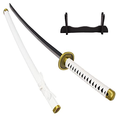 minghu Handmade Katana Cosplay Anime Sword, Roronoa Zoro Swords, Kitetsu, Shusui, Wado wado ichimonjiSamurai Sword (White)