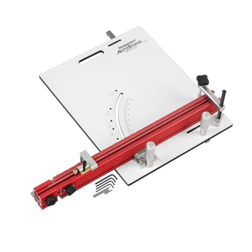 Woodpeckers AutoScale Miter Sled, Left, Phenolic Table Saw Crosscut Sled, Extendable Auto Adjust