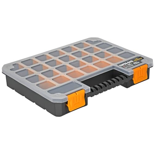 Kleinteile Organizer 320x250x50 mm Sortierkasten 23 Innenfächer verstellbar Sortimentskasten stapelbar Werkzeug-Organizer Kasten Aufbewahrungsbox mit transparentem Deckel Kleinteilemagazin