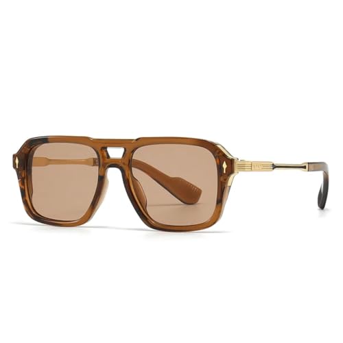 Lunettes de soleil vintage steampunk à dessus plat pour hommes et femmes