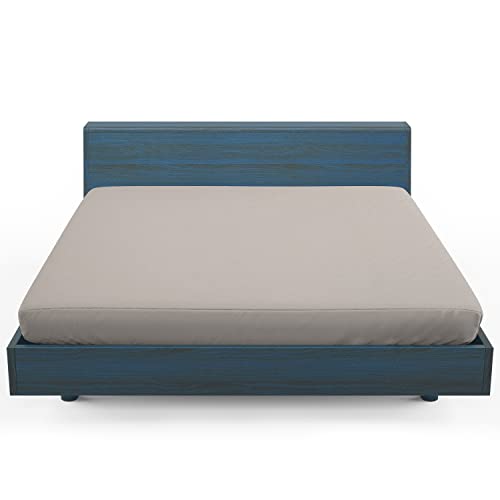 Home Still Fitted Bed Sheet | Super Soft Polycotton & Stretch Micro Knitted Fabric | Washable Soft Flexible & Easy to Tidy Up | Single Size 100x200x30cm Beige