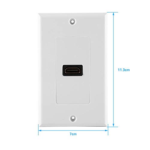 Plyisty 1 Port/HDMI Wall Socket with Ethernet, HDMI Wall Plate Outlet Cover, HDMI Female to Female Connectors, for Home Theater DVD - Image 4
