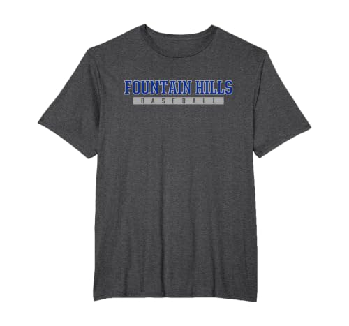 Fountain Hills High School Baseball T-Shirt, Men's Big and Tall, Dark Heather Grey, 6X Tall