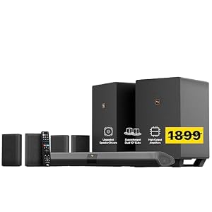 Nakamichi Shockwafe Ultra 9.2.4 Channel Soundbar System with Dolby Atmos/DTS:X, Dual 10″ Subwoofers, 4 Rear Surround Speakers, 1300 Watts Max Output Power
