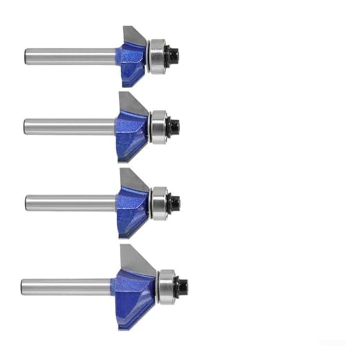 Honseadek Fraise à défoncer conçue pour les applications de travail du bois, chanfrein à 45 degrés avec tige robuste de 6 mm (6 x 24)