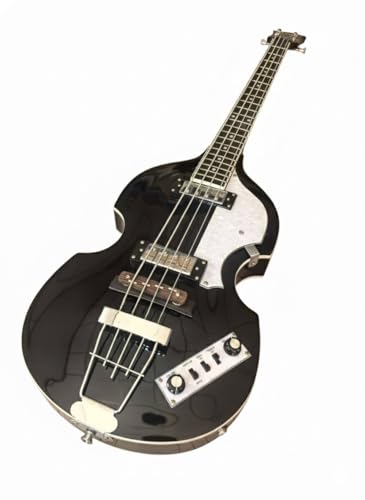 Bajo eléctrico tipo violín de 4 cuerdas, escala corta 41 pulgadas, cuerpo hueco tilo con apariencia...