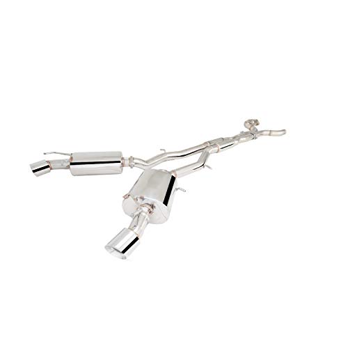 XFORCE ES-CC16-CBS Dual 3" Cat-Back Exhaust System for 2016-2019 Chevrolet Camaro SS (Excluding Convertible); 304 Stainless Steel Pipework with Polished Mufflers and 3.5" Double Wall Tips