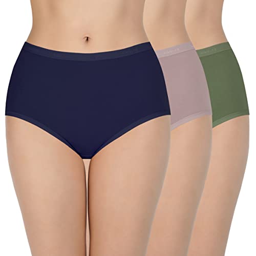 Image of Amante Solid Cotton Full Brief Panty Pack(Pack of 3)