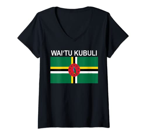 Mujer Wai'tu Kubuli Island Carib Dominica - Diseño de bandera Camiseta Cuello V