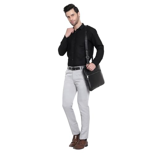 Image of Men's Reguler Fit Polycotton Trouser Pant's Formal Trouser Casual Trouser Pant (in, Numeric, 38, Regular, Lights Greys)