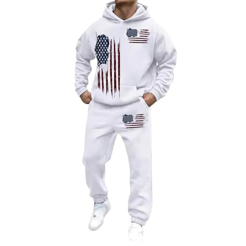 Ensemble décontracté avec capuche imprimé 3D homme blanc L finitions premium