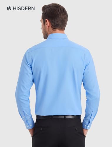 Image of HISDERN Mens Dress Shirt with Tie Pocket Square Set Classic Button Down Shirt Matching Tie Long Sleeve Shirts