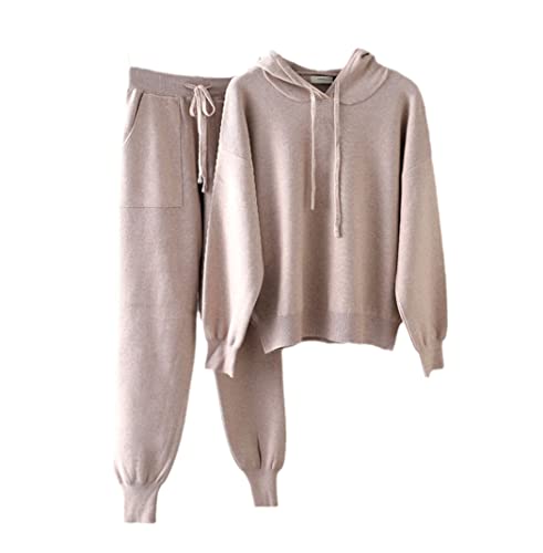 Survêtement tricot femme pour le cocooning ensemble pull à capuche