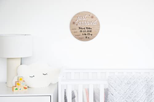 Reece Studio New Baby Birth Announcement Fill-In Photo Prop, Newborn Hospital Wooden Birthday Sign, Customizable New Baby Board, Gift For Expecting Moms (Pack of 2)