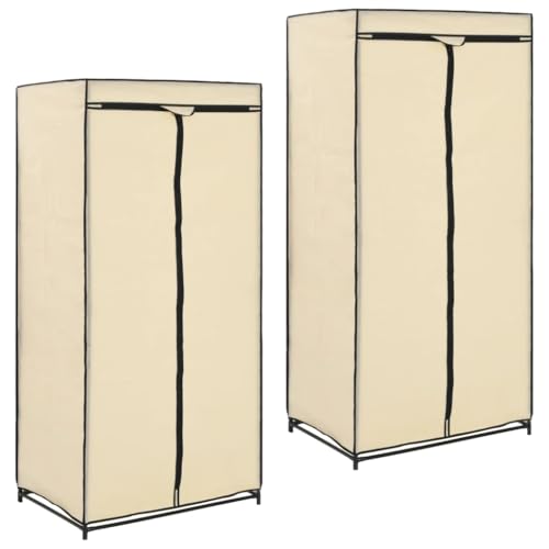 Frdhee Armario esquinero para salón, 2 unidades, color crema, 75 × 50 × 160 cm, armario multiusos para oficinas, hogar, salones