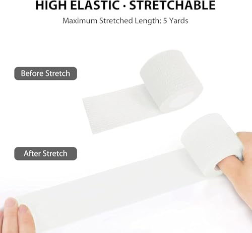 Image of A-Tape Breathable Self Adhesive Cohesive Bandage for Humans & Pets (Dogs, Cats, Birds) -Sports, Wrap, Athletic, Non Woven First Aid Medical, Wrist, Swelling (10 cm X 4.5 mtr) (Pack Of 6, White)