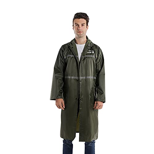 Ledph Poncho Anti Pluie avec Capuche, Pancho Impermeable Homme, Cape de Pluie RandonnéE RéUtilisable, Poncho Pluie Velo Pliable pour RandonnéE Voyage,Army Green,3XL Cover