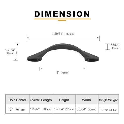 Image of Asidrama 30 Pack 3 Inch(76mm) Matte Black Cabinet Pulls Heavy-Duty Solid Kitchen Cabinet Handles Black Drawer Hardware for Bathrooms Cabinets