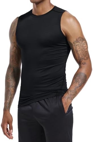Holure Men's 3 or 5 Pack Compression Tank Tops Athletic Muscle Tee Fitness Bodybuilding Sleeveless T-Shirt