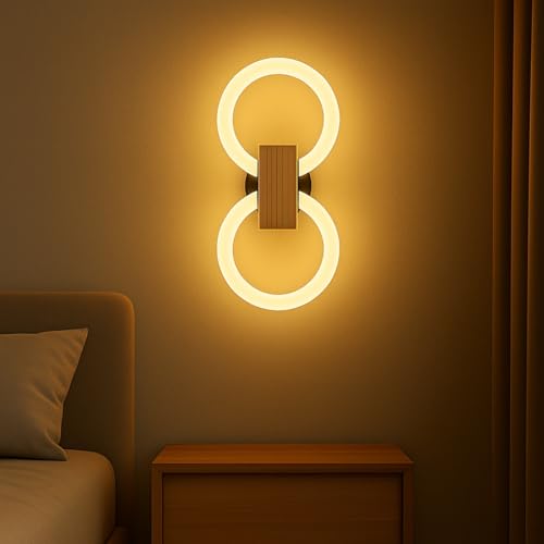 Image of Modern Lunaris Loop LED Wall Light Luxury Decorative Sillicon Wall Lamp Warm White LED for Living Room, Bedroom & Hallway - (2 Pack)
