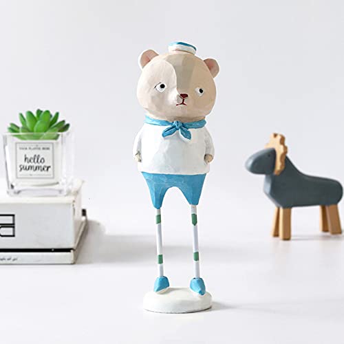 Statuette ours en résine créative et finitions soignées pour étagère - 2