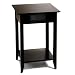 Convenience Concepts American Heritage End Table with Shelf and Drawer, Black