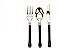 Sugar & Cloth Black and Gold Plastic Disposable Flatware Set, 36-Piece, Service for 12