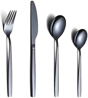 Amazon Brand - Eono Rose Gold Cutlery Set for 4 People, Stainless Steel Flatware Set, Tableware Silverware Set with Knife and Fork Sets, Mirror Polished and Dishwasher Safe - 16 Pieces