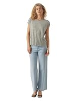 VERO MODA Women's Ava Stripe Short Sleeve Top, Laurel Wreath, S