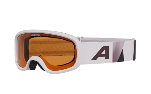 ALPINA PINEY 2.0 - Beschlagfreie, Extrem Robuste & Bruchsichere Skibrille Mit 100% UV-Schutz Für Kinder, white-rose matt