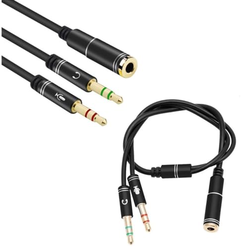 Cabo Adaptador Fone Microfone Pino P2 Macho X P3 Fêmea 35cm