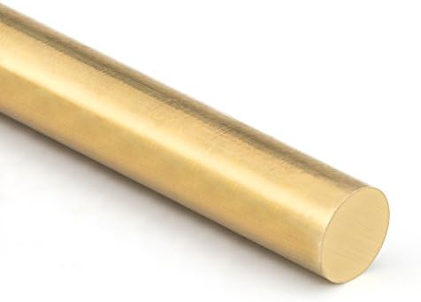 Brass Solid Round Rod Lathe Bar Stock, 1/2 Inch in Diameter 12 Inches in Length