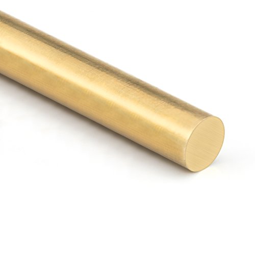 Sutemribor Brass Solid Round Rod Lathe Bar Stock, 1/2 Inch in Diameter 12 Inches in Length