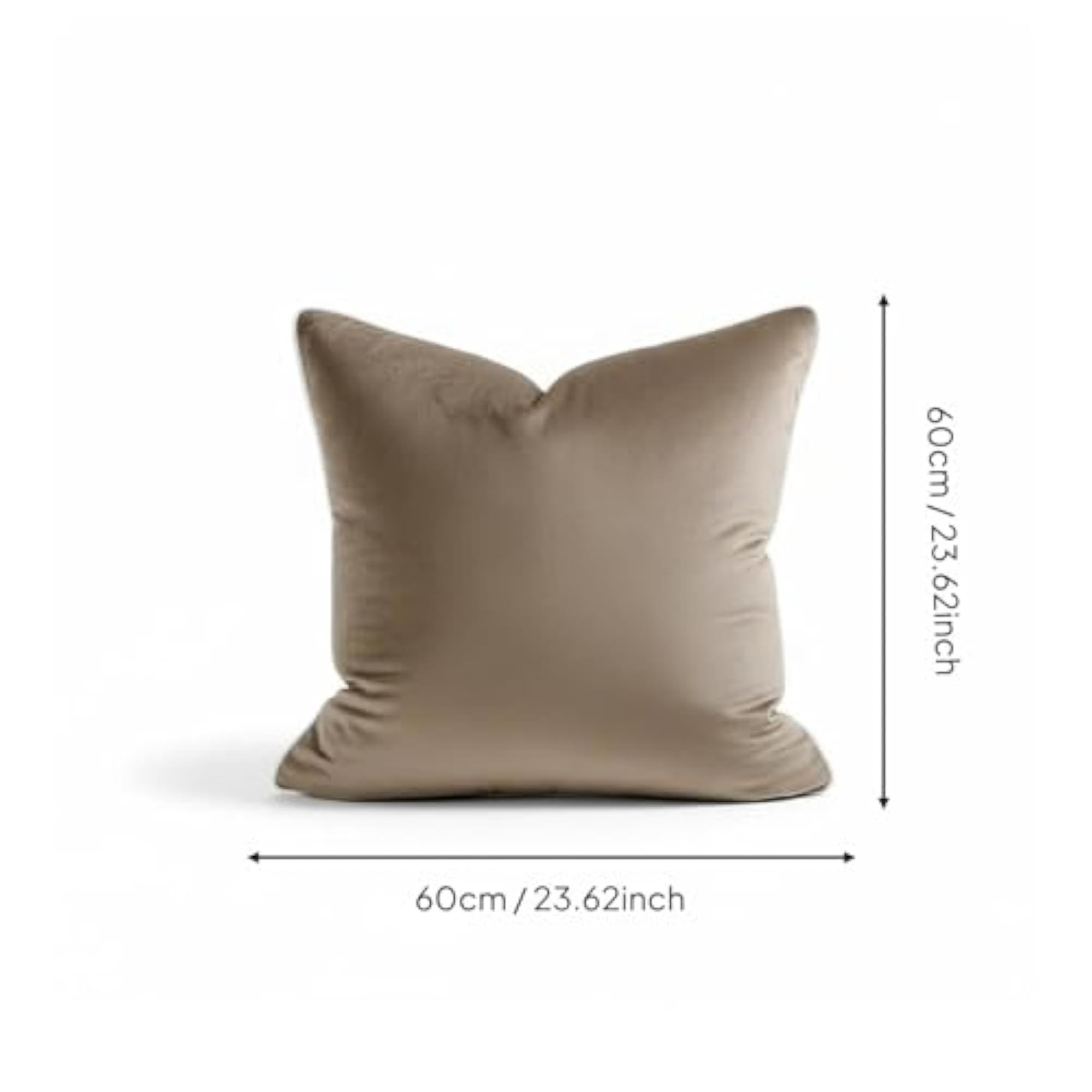 Solid Color Velvet Pillowcase with Piping