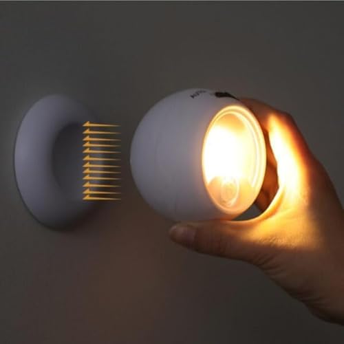 Image of Motion Sensor Light Wireless LED Night Lamp - Ultra-Bright, 360 Adjustable COB Ball with Magnetic Base & PIR for Closets, Stairs, Garage, 1 Pcs