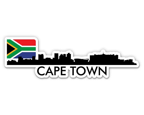 Squiddy Cape Town South Africa Skyline - Vinyl Sticker Decal for Phone, Laptop, Water Bottle (4" Wide)